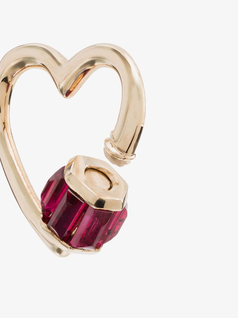 14k Yellow Gold Baby Heartlock Ruby Lock Charm