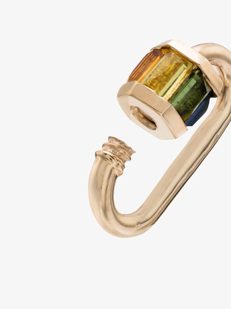 14k Yellow Gold Total Baguette Sapphire Lock Charm