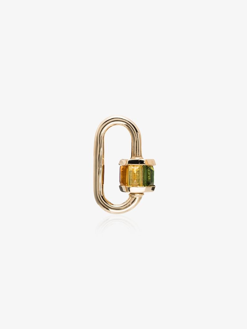 14k Yellow Gold Total Baguette Sapphire Lock Charm