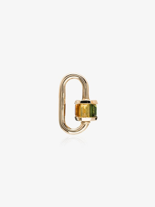 14k Yellow Gold Total Baguette Sapphire Lock Charm