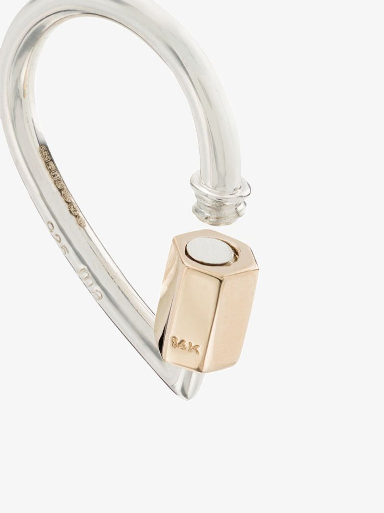 Silver and 14k Rose Gold Teardrop Lock Charm