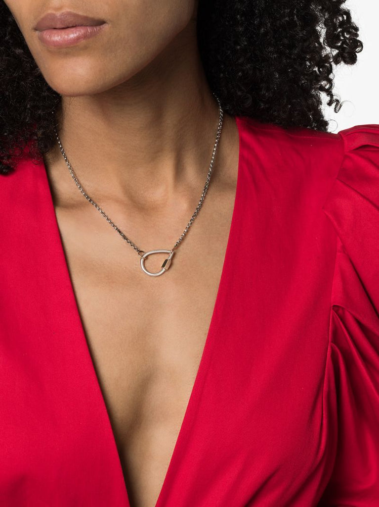 Silver and 14k Rose Gold Teardrop Lock Charm