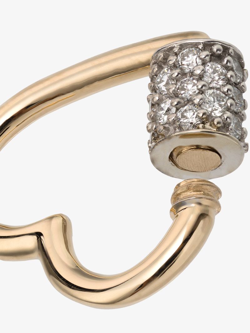 14k Yellow Gold and Platinum Heartlock Diamond Charm