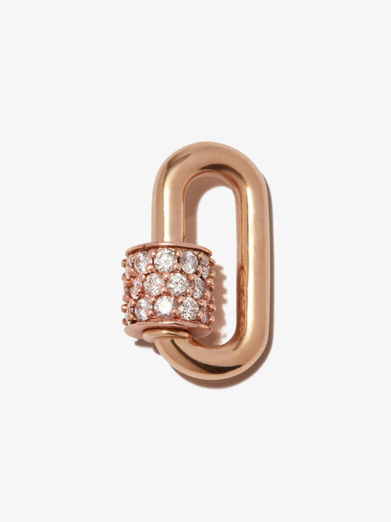 14k Yellow Gold Chubby Baby Diamond Lock Charm