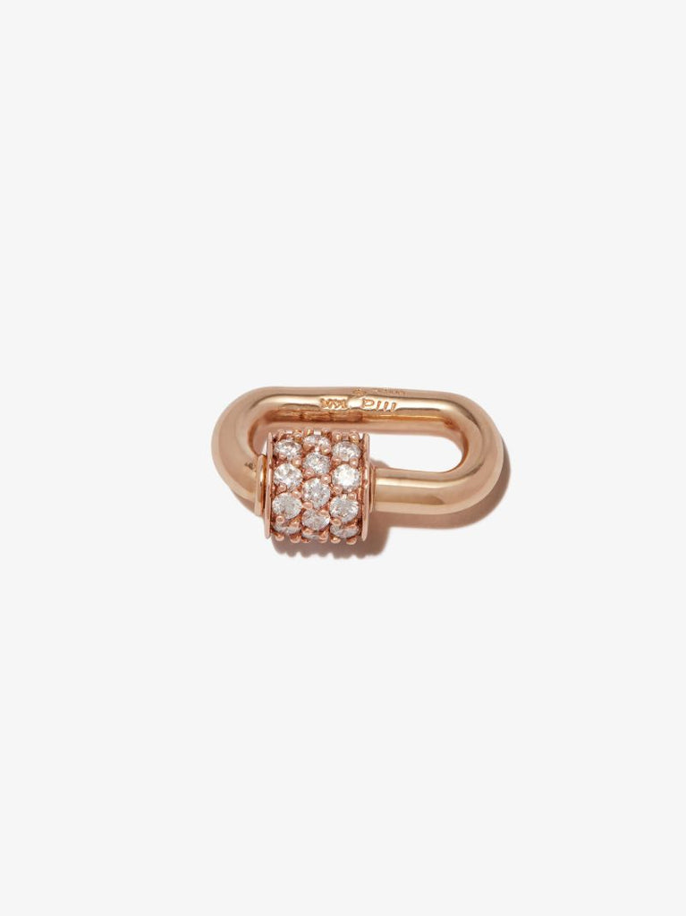 14k Yellow Gold Chubby Baby Diamond Lock Charm