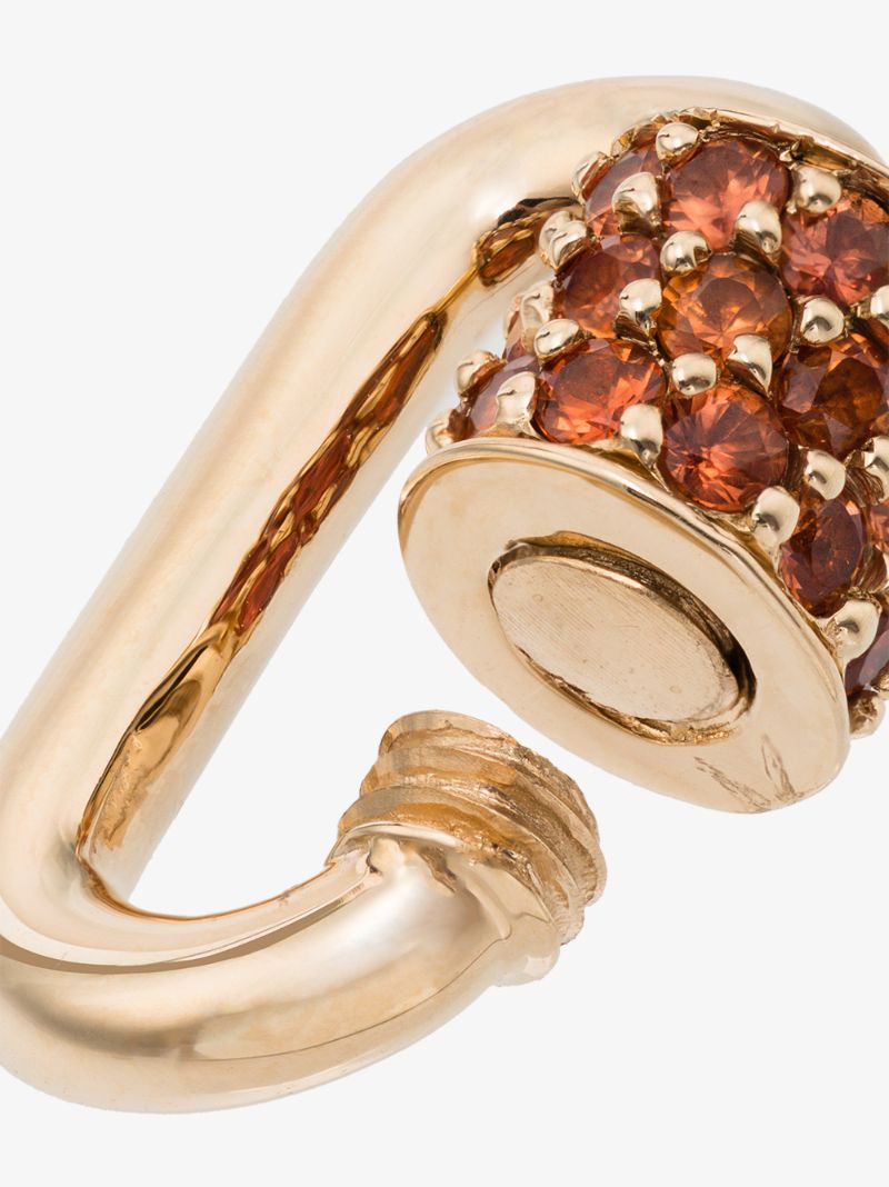 14k Yellow Gold Chubby Baby Orange Sapphire Lock Charm