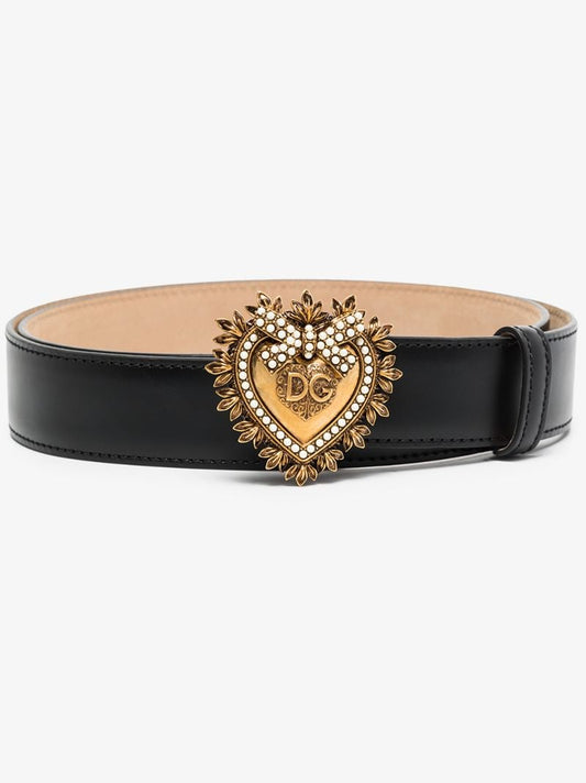 Black Devotion Heart Buckle Belt