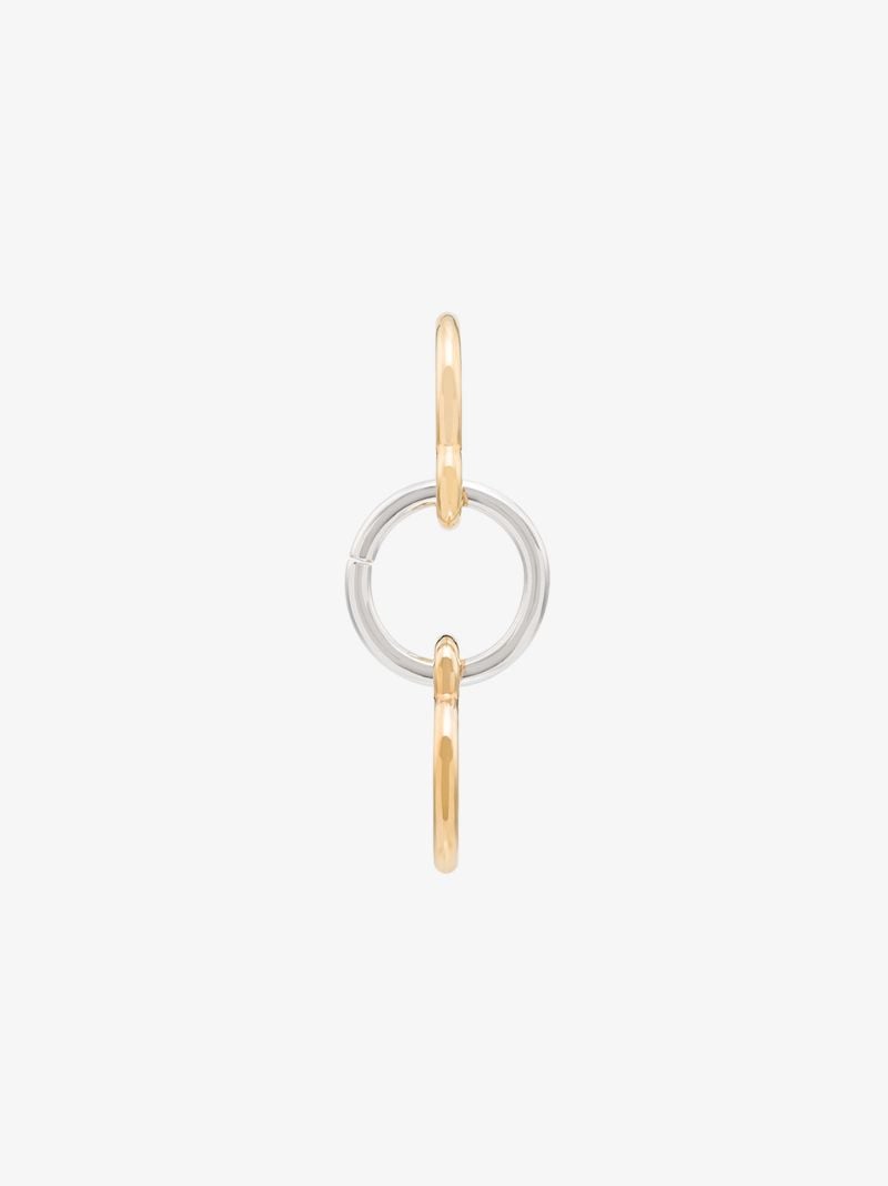 18k Gold Vermeil and Silver Three Lovers Single Earring