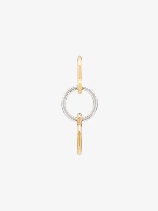 18k Gold Vermeil and Silver Three Lovers Single Earring
