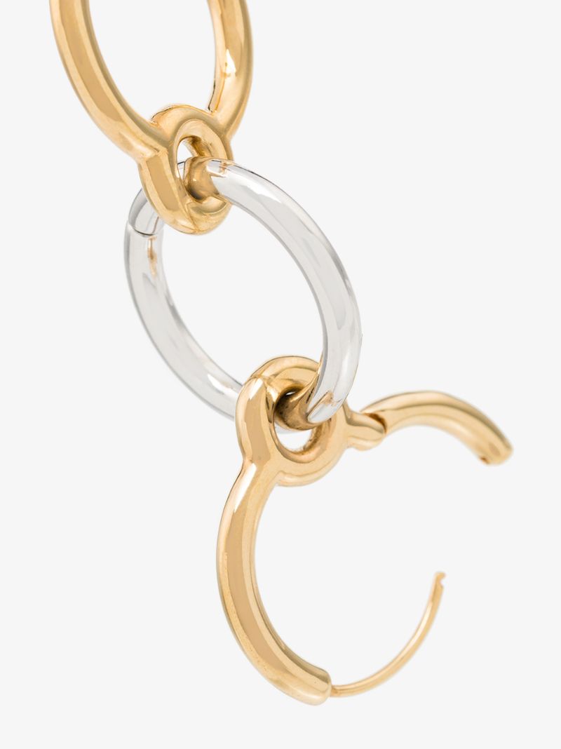 18k Gold Vermeil and Silver Three Lovers Single Earring