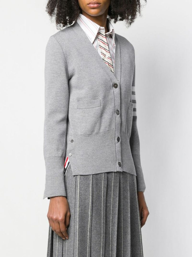 Grey Milano 4-bar Wool Cardigan