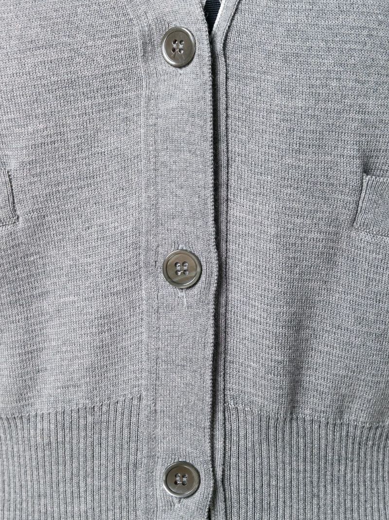 Grey Milano 4-bar Wool Cardigan