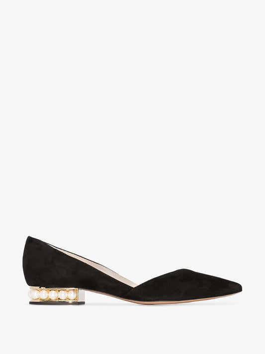 Black Casati D'orsay Suede Ballerina Flats