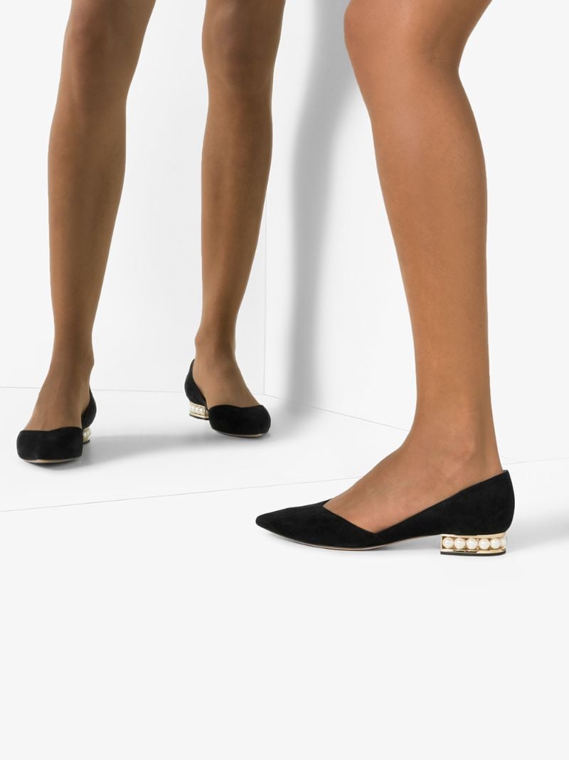 Black Casati D'orsay Suede Ballerina Flats