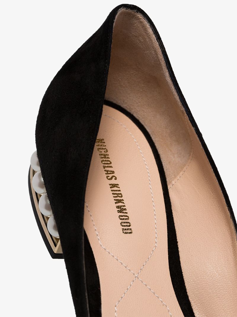 Black Casati D'orsay Suede Ballerina Flats