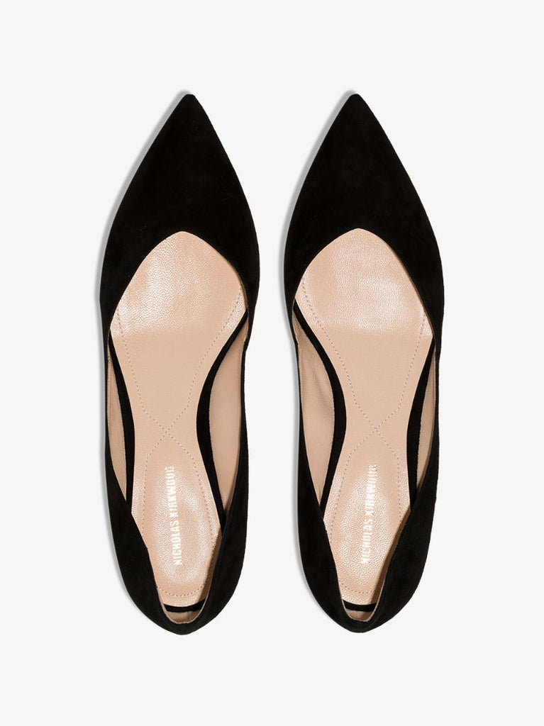 Black Casati D'orsay Suede Ballerina Flats