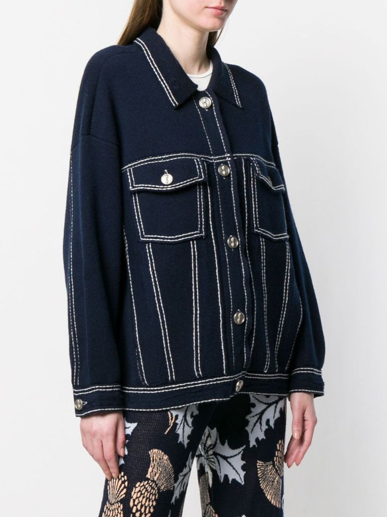 Navy Knitted Jacket