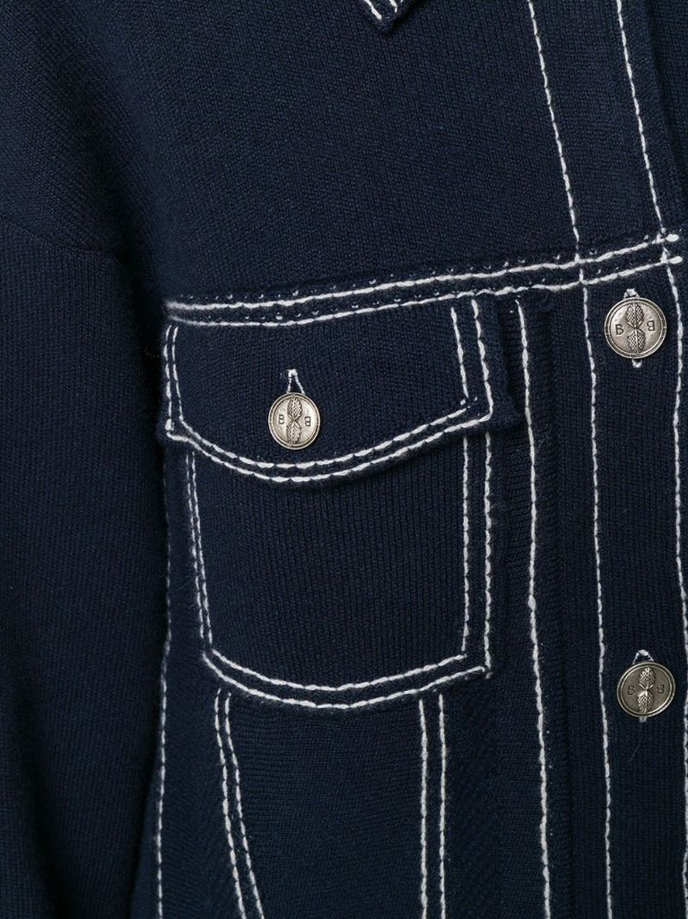 Navy Knitted Jacket