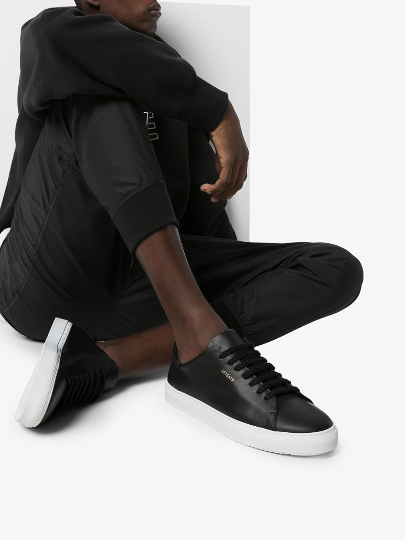 Black Clean 90 Contrast Sole Low Top Leather Sneakers
