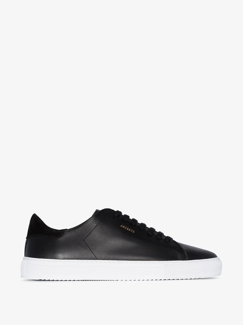 Black Clean 90 Contrast Sole Low Top Leather Sneakers