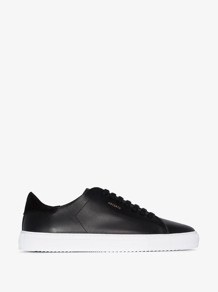Black Clean 90 Contrast Sole Low Top Leather Sneakers