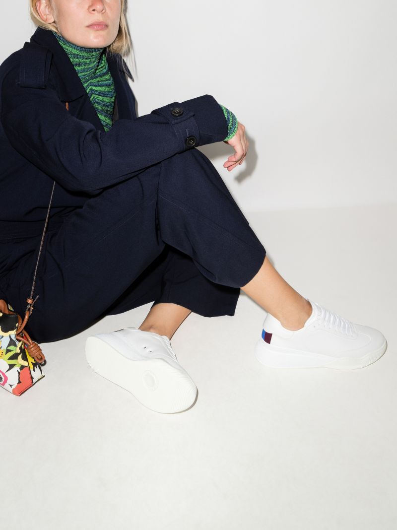 White Loop Chunky Low Top Sneakers