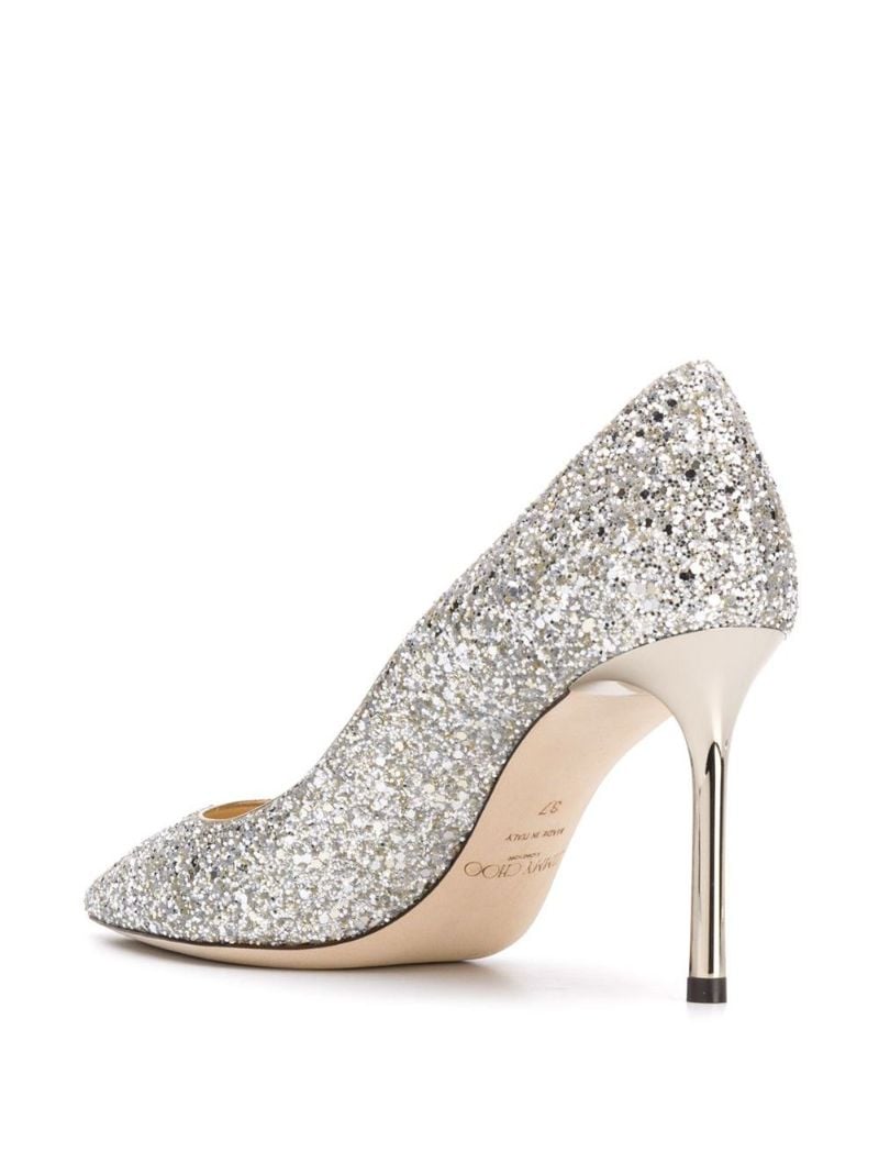 Jimmy Choo Romy 85 Hh Pt Pmp Glttr Txtle