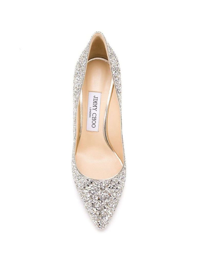 Jimmy Choo Romy 85 Hh Pt Pmp Glttr Txtle