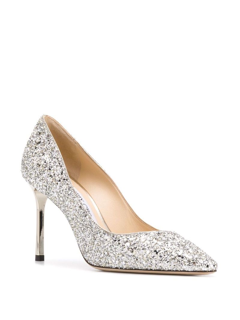 Jimmy Choo Romy 85 Hh Pt Pmp Glttr Txtle