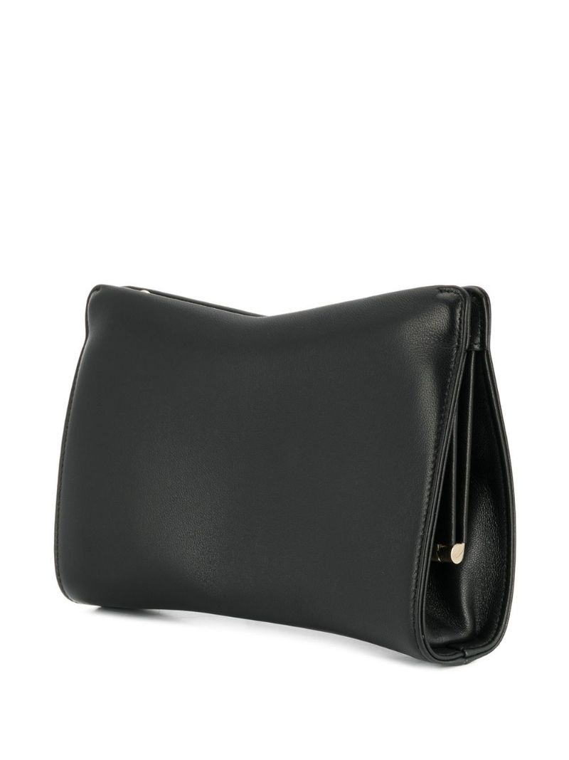 Black Venus Crystal Leather Clutch Bag