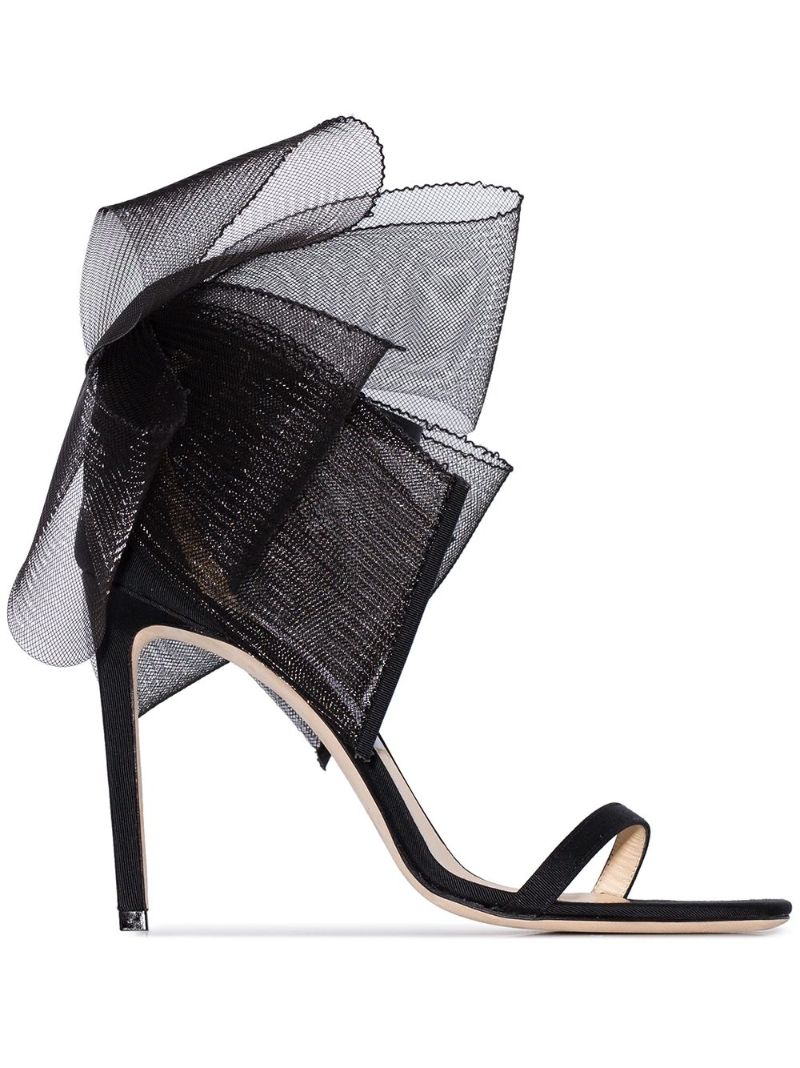 Black Aveline 100 Bow Detail Sandals