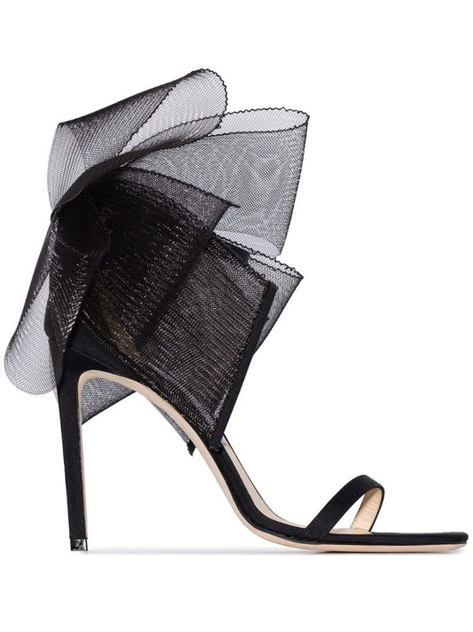 Black Aveline 100 Bow Detail Sandals