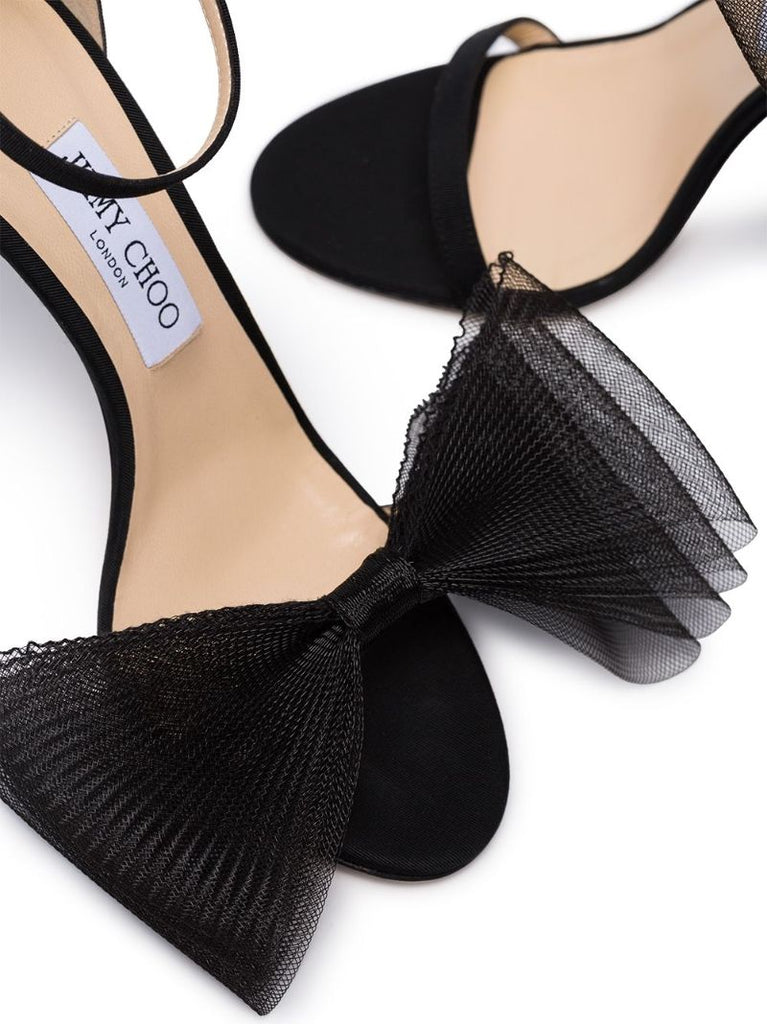 Black Aveline 100 Bow Detail Sandals