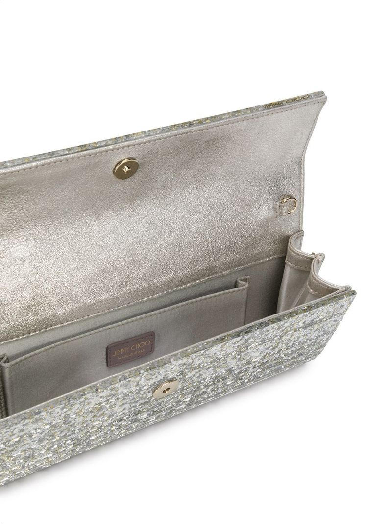 Silver-tone Sweetie Glitter Clutch Bag