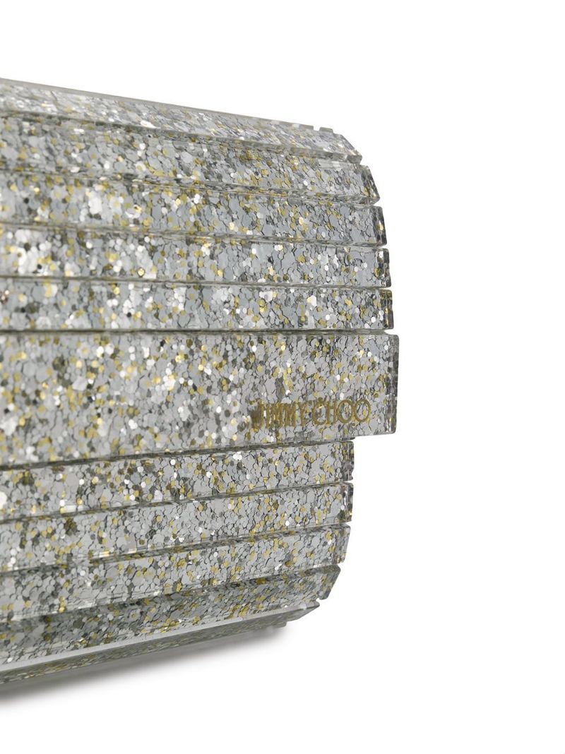 Silver-tone Sweetie Glitter Clutch Bag