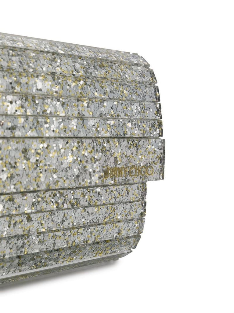 Silver-tone Sweetie Glitter Clutch Bag