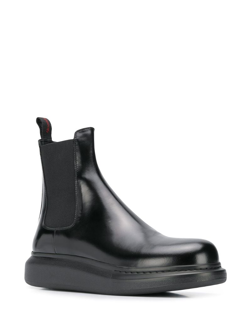 Black Hybrid Leather Chelsea Boots