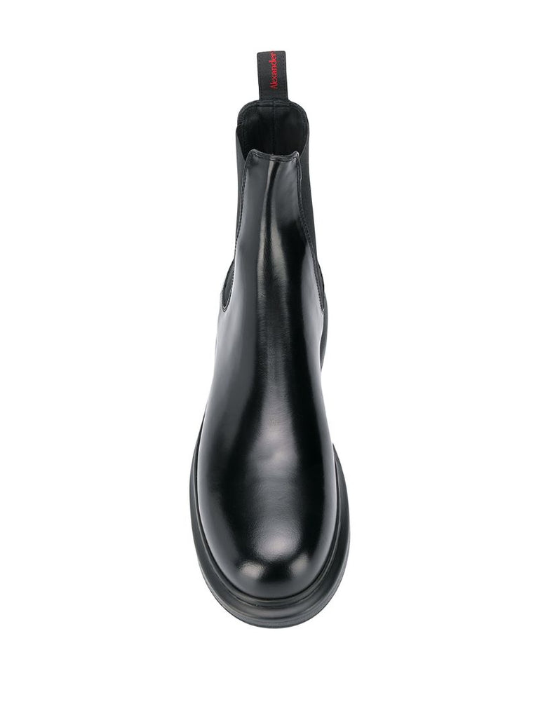 Black Hybrid Leather Chelsea Boots
