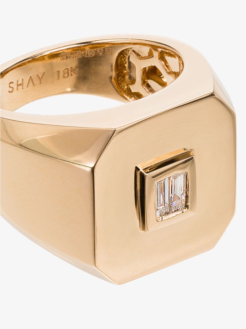 18k Yellow Gold Diamond Signet Ring