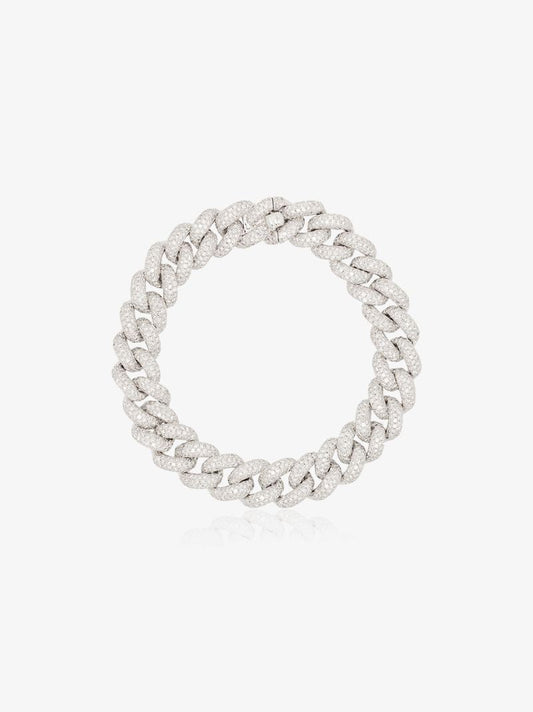 18k White Gold Diamond Link Bracelet