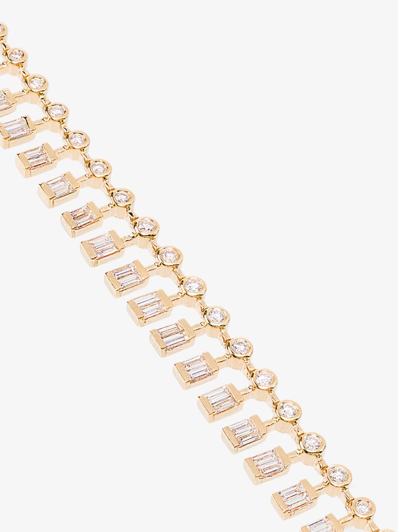 18k Yellow Gold Dot Dash Diamond Necklace