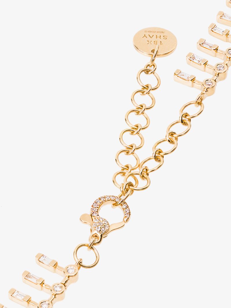 18k Yellow Gold Dot Dash Diamond Necklace