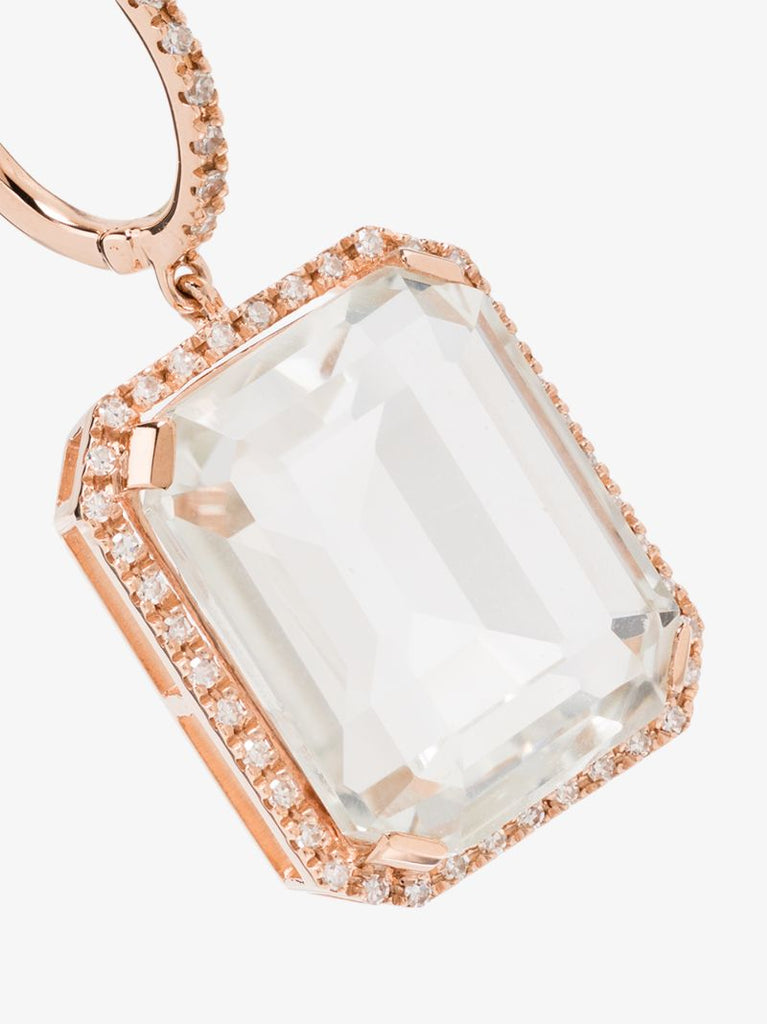 18k Rose Gold Portrait White Topaz Earrings