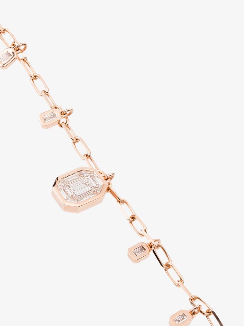18k Rose Gold Diamond Drop Necklace
