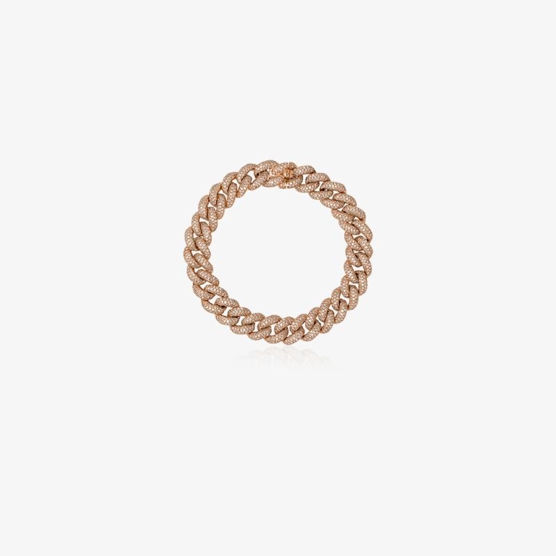 18k Rose Gold Diamond Link Bracelet