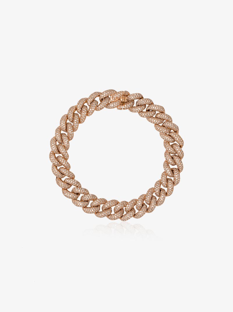 18k Rose Gold Diamond Link Bracelet