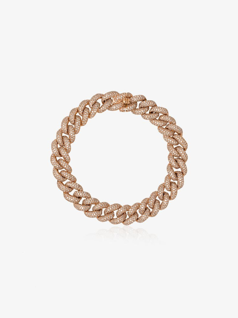 18k Rose Gold Diamond Link Bracelet