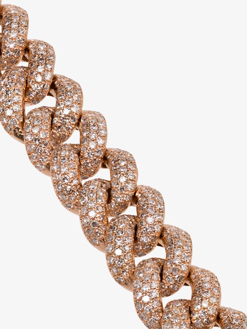 18k Rose Gold Diamond Link Bracelet