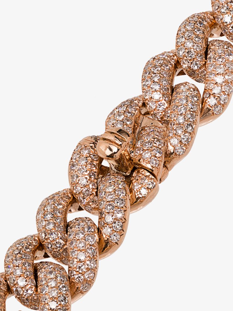 18k Rose Gold Diamond Link Bracelet