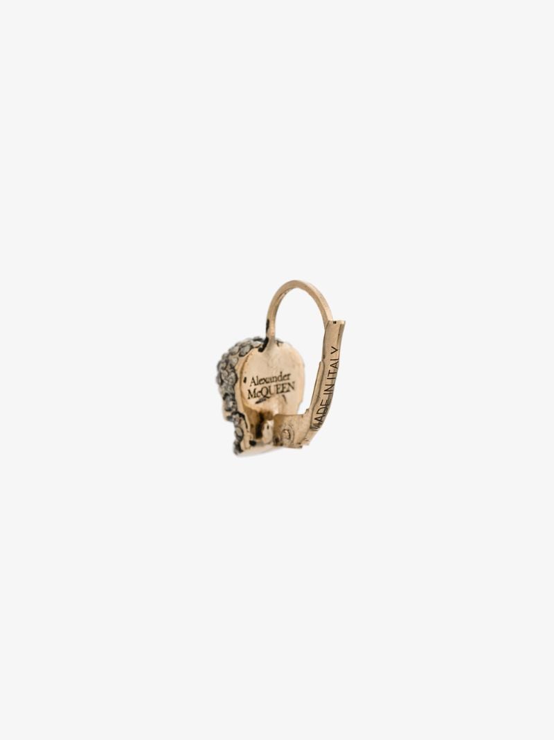 Gold-tone Crystal Skull Earrings